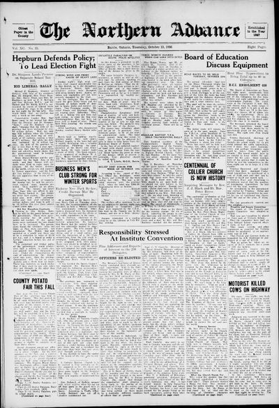 Northern Advance, 15 Oct 1936