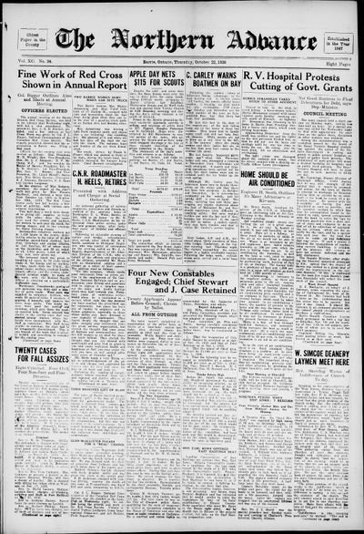 Northern Advance, 22 Oct 1936