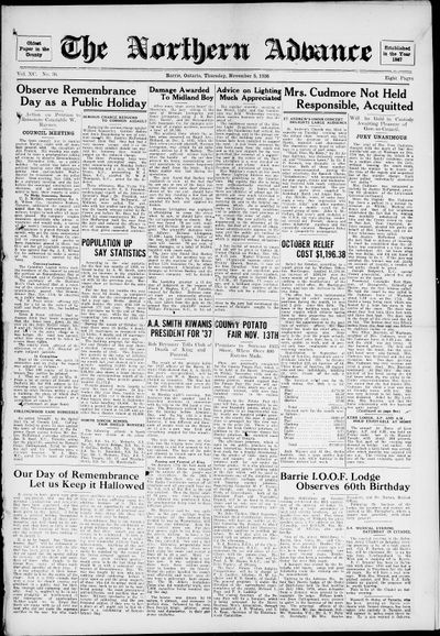 Northern Advance, 5 Nov 1936