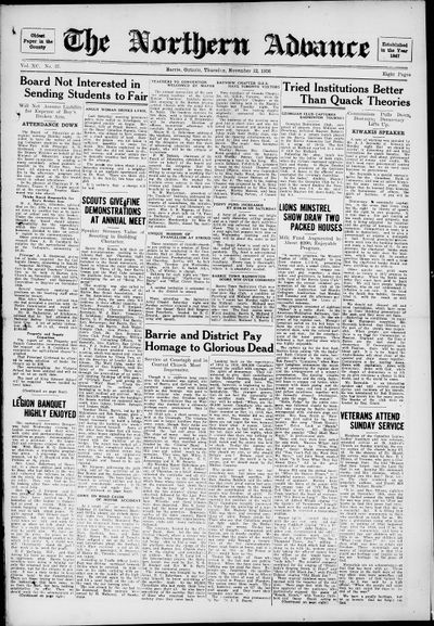 Northern Advance, 12 Nov 1936