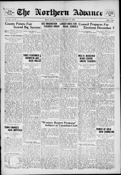 Northern Advance, 19 Nov 1936