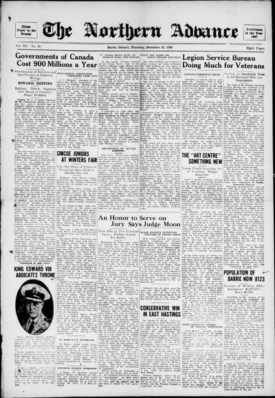 Northern Advance, 10 Dec 1936