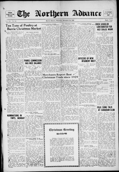 Northern Advance, 24 Dec 1936