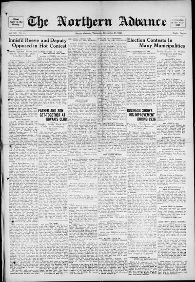 Northern Advance, 31 Dec 1936