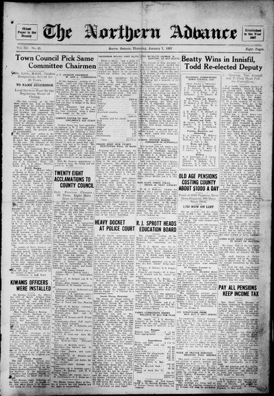 Northern Advance, 7 Jan 1937