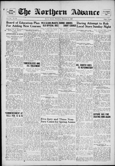 Northern Advance, 11 Feb 1937