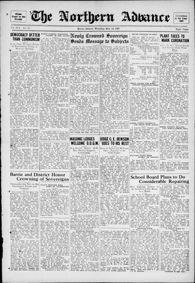 Northern Advance, 13 May 1937