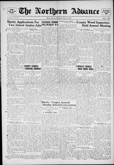 Northern Advance, 17 Jun 1937