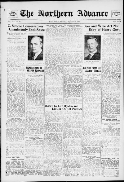 Northern Advance, 9 Sep 1937