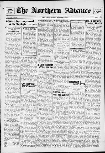 Northern Advance, 16 Sep 1937