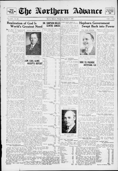 Northern Advance, 7 Oct 1937