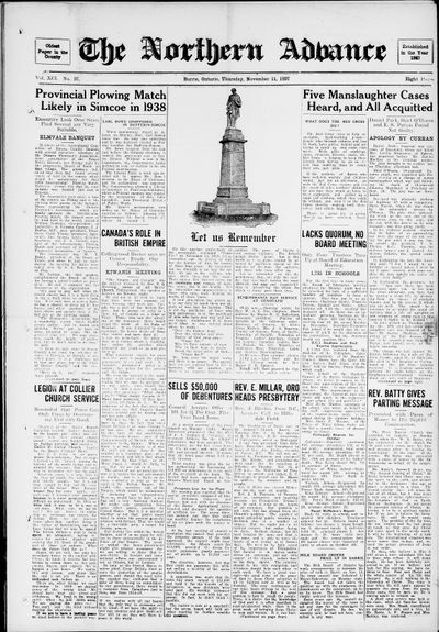 Northern Advance, 11 Nov 1937