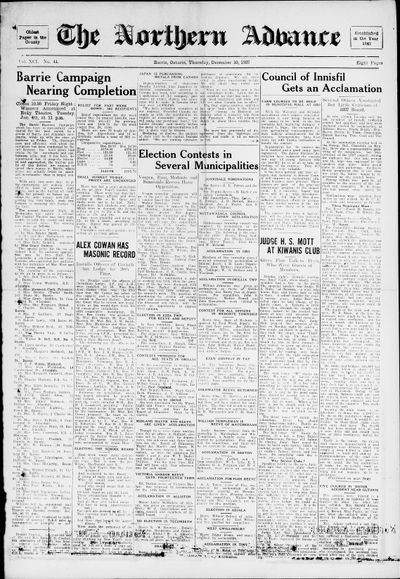 Northern Advance, 30 Dec 1937