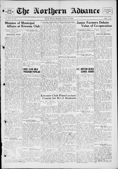 Northern Advance, 13 Jan 1938