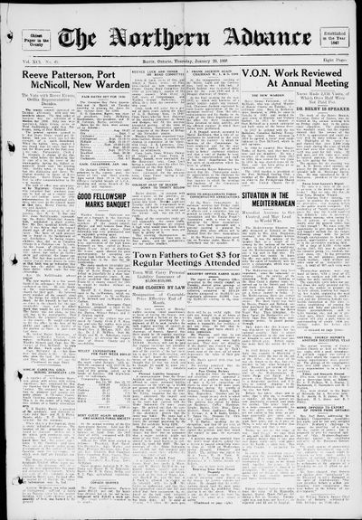 Northern Advance, 20 Jan 1938