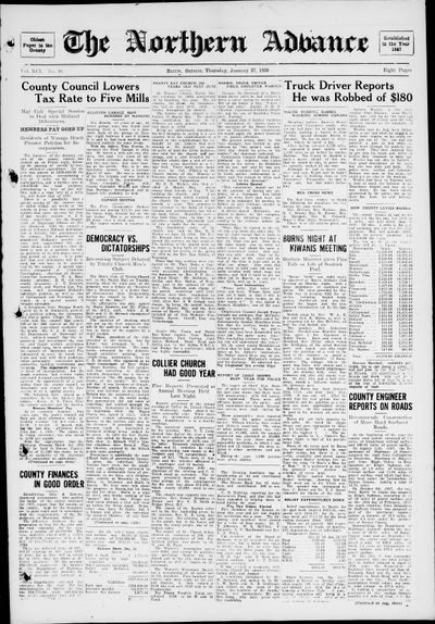 Northern Advance, 27 Jan 1938