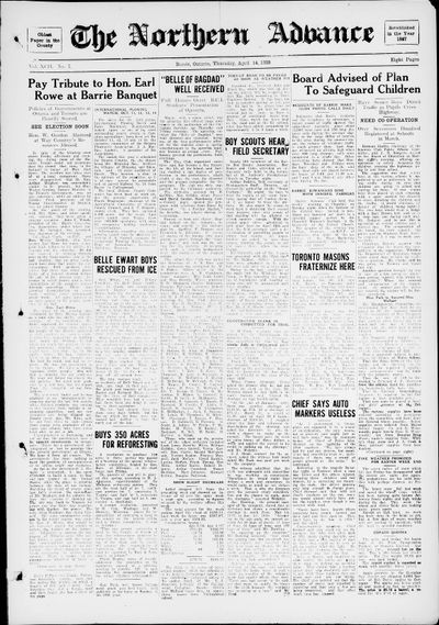 Northern Advance, 14 Apr 1938