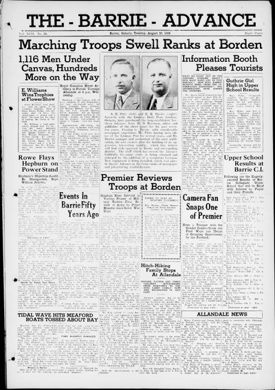 Barrie Advance, 23 Aug 1938