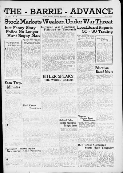 Barrie Advance, 13 Sep 1938