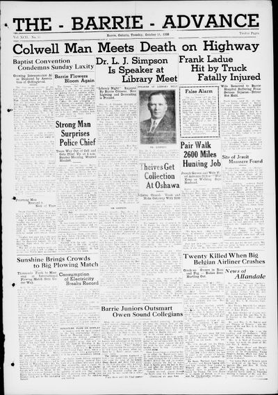 Barrie Advance, 11 Oct 1938