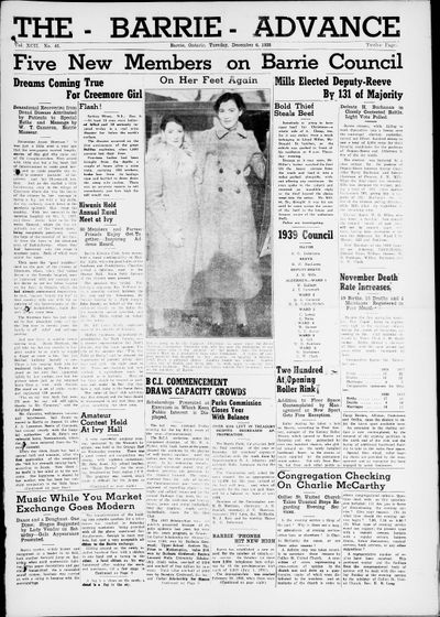 Barrie Advance, 6 Dec 1938