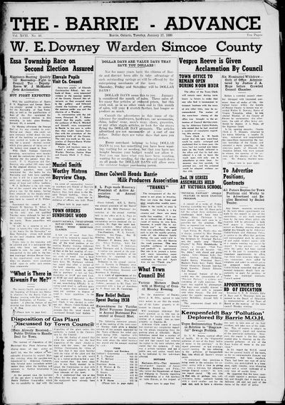 Barrie Advance, 17 Jan 1939