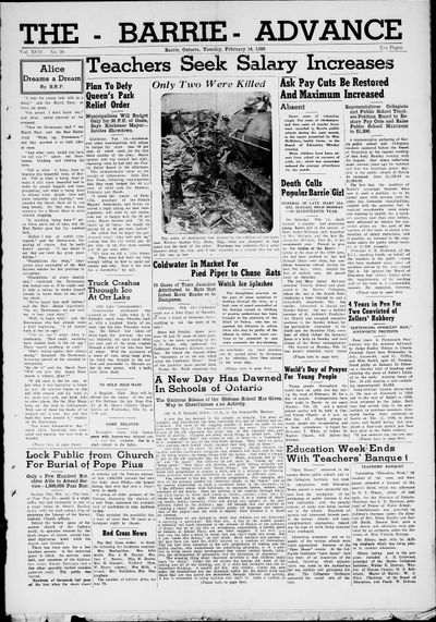 Barrie Advance, 14 Feb 1939