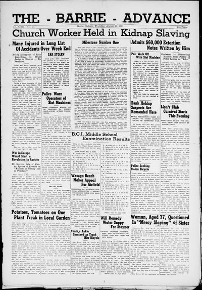 Barrie Advance, 17 Aug 1939