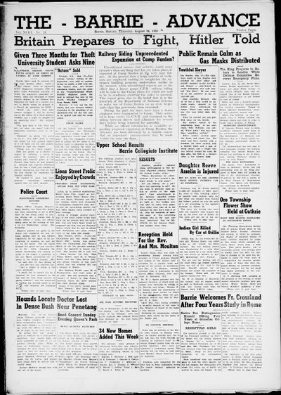 Barrie Advance, 24 Aug 1939