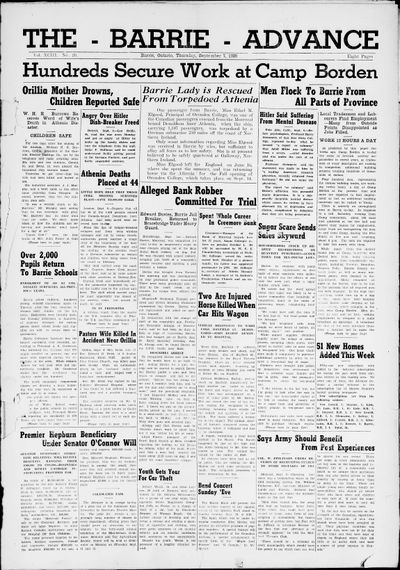 Barrie Advance, 7 Sep 1939