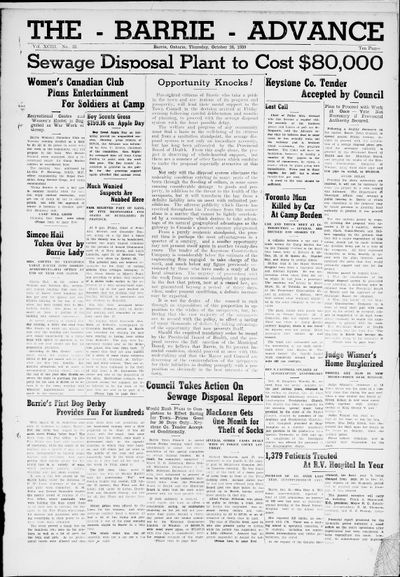 Barrie Advance, 26 Oct 1939