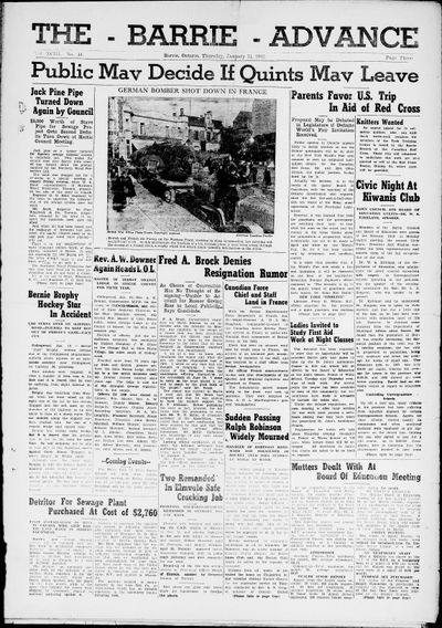 Barrie Advance, 11 Jan 1940