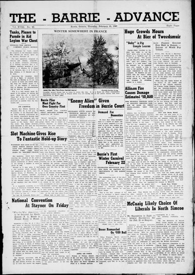 Barrie Advance, 15 Feb 1940