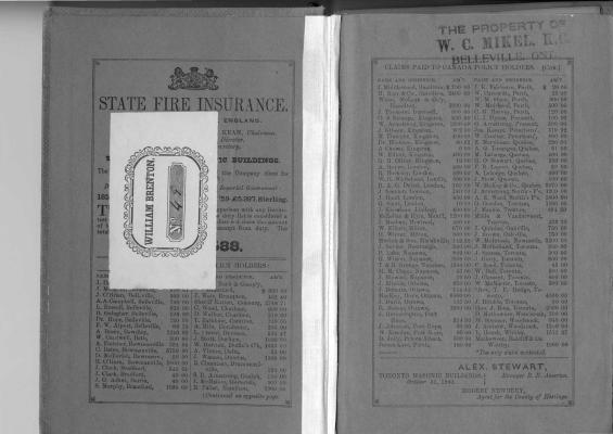 1860-1861 Directory of the County of Hastings