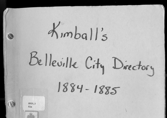 Kimballs' Belleville City Directory for 1884-1885