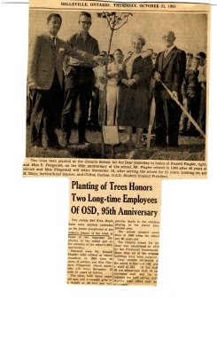 Planting of trees honors two long-time employees of OSD, 95th Anniversary