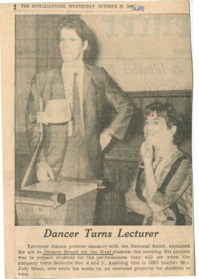 Dancer turns lecturer