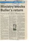 Ministry blocks Buller's return