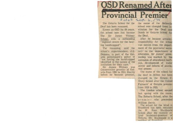 OSD renamed after Provincial Premier