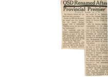 OSD renamed after Provincial Premier