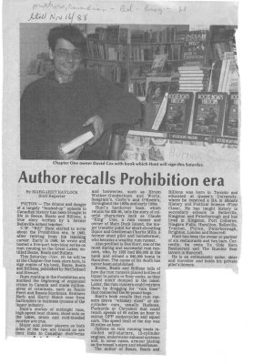 Author Recalls Prohibition Era