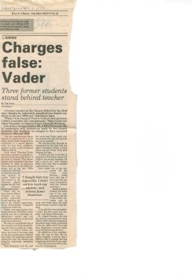 Charges false: Vader