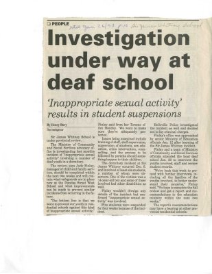 Investigation under way at deaf school