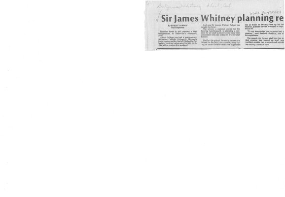 Sir James Whitney planning reunion for former staff members