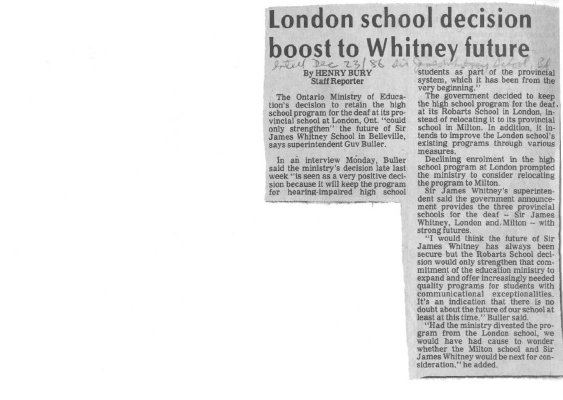 London school decision boost to Whitney future