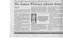 Sir James Whitney admits delay