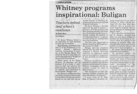 Whitney programs inspirational: Buligan