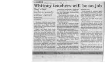Whitney teachers will be on job