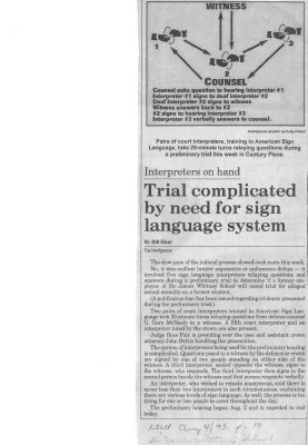 Trial complicated by need of sign language system