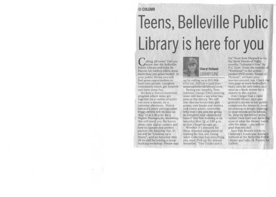 Teens, Belleville Public Library is here for you